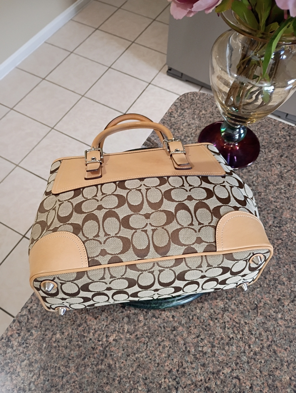Vintage Coach Hampton Signature Satchel Bag - Picture 11 of 16